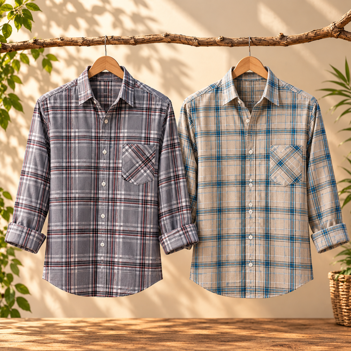 2 Pack Men’s Check Shirts | Smart Casual Look ( CS-12 )