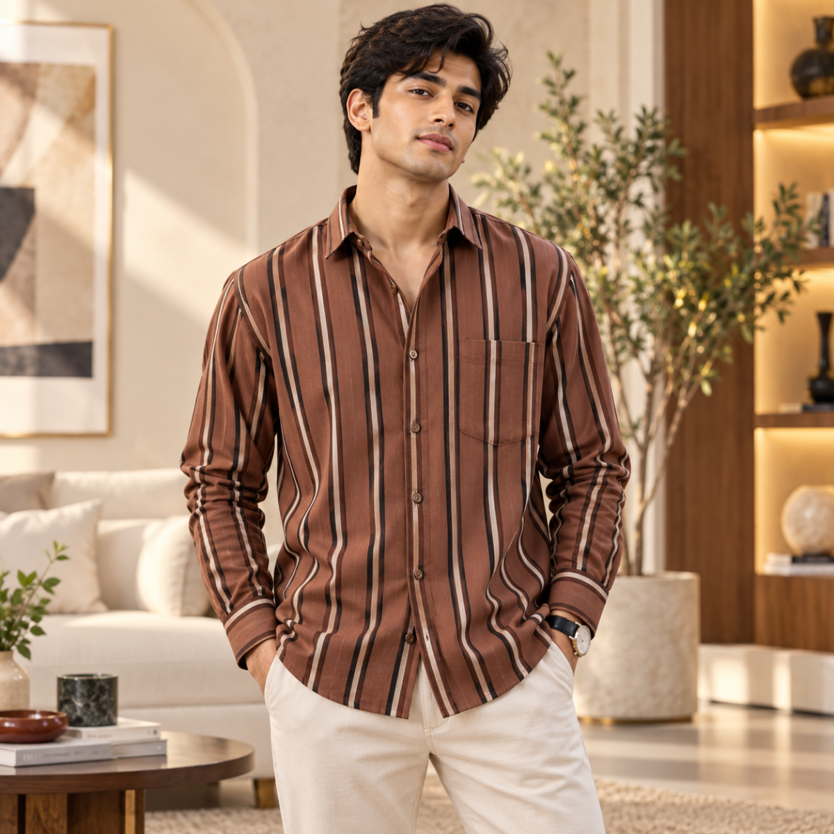3 Pack Classic Fit Premium Striped Shirts for Men ( SS5 )