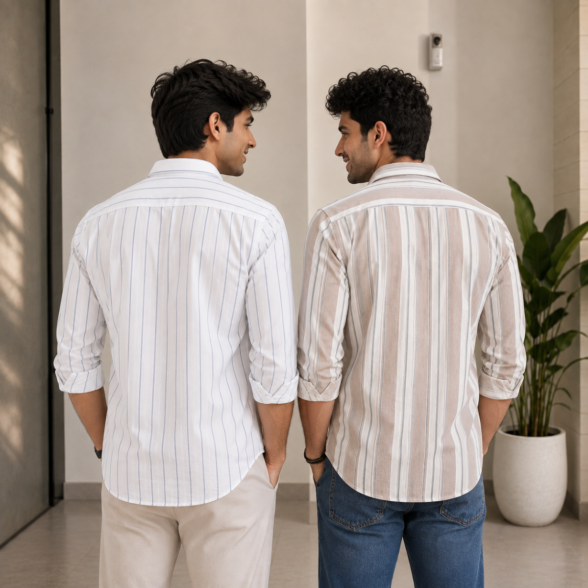 2 Pack Men’s Striped Shirts for Everyday Wear | SS-1