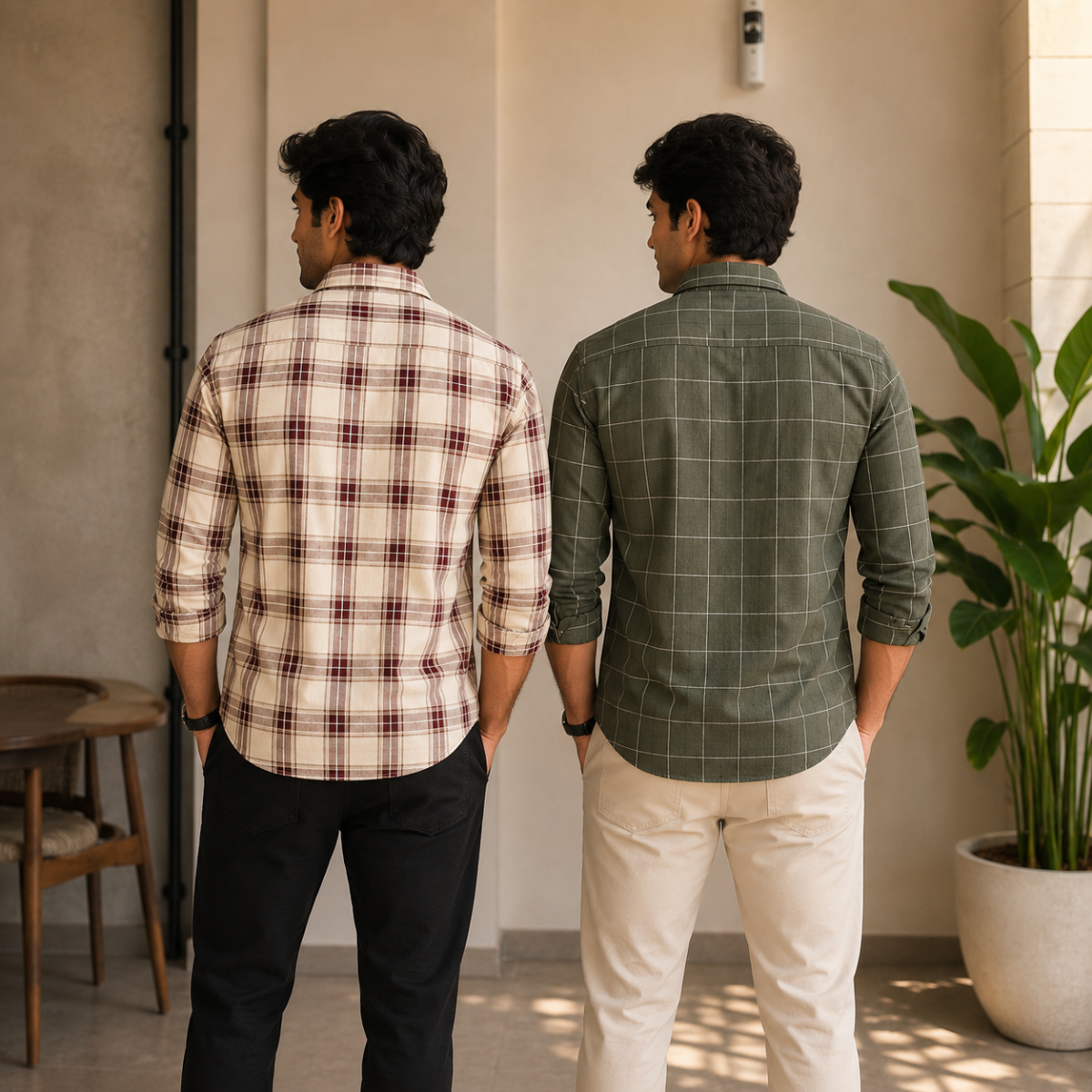 2 Pack Men’s Check Shirts | Smart Casual Look ( CS-1 )