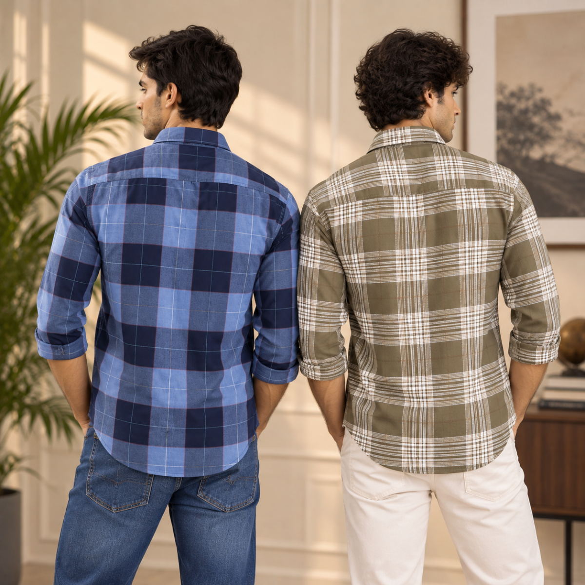 2 Pack Men’s Check Shirts | Smart Casual Look ( CS-13 )