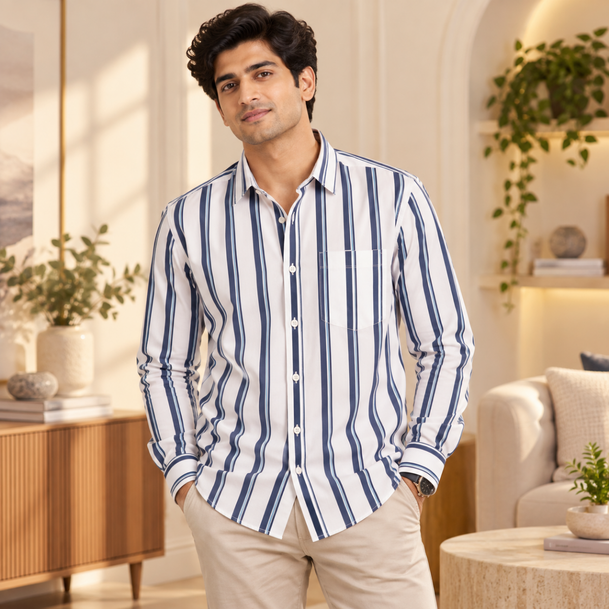 3 Pack Classic Fit Premium Striped Shirts for Men ( SS6 )