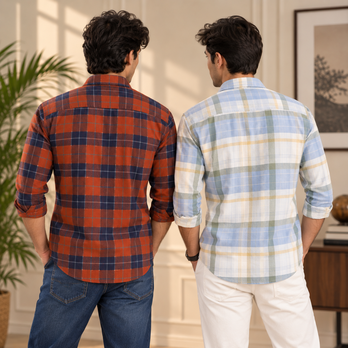 2 Pack Men’s Check Shirts | Smart Casual Look ( CS-14 )