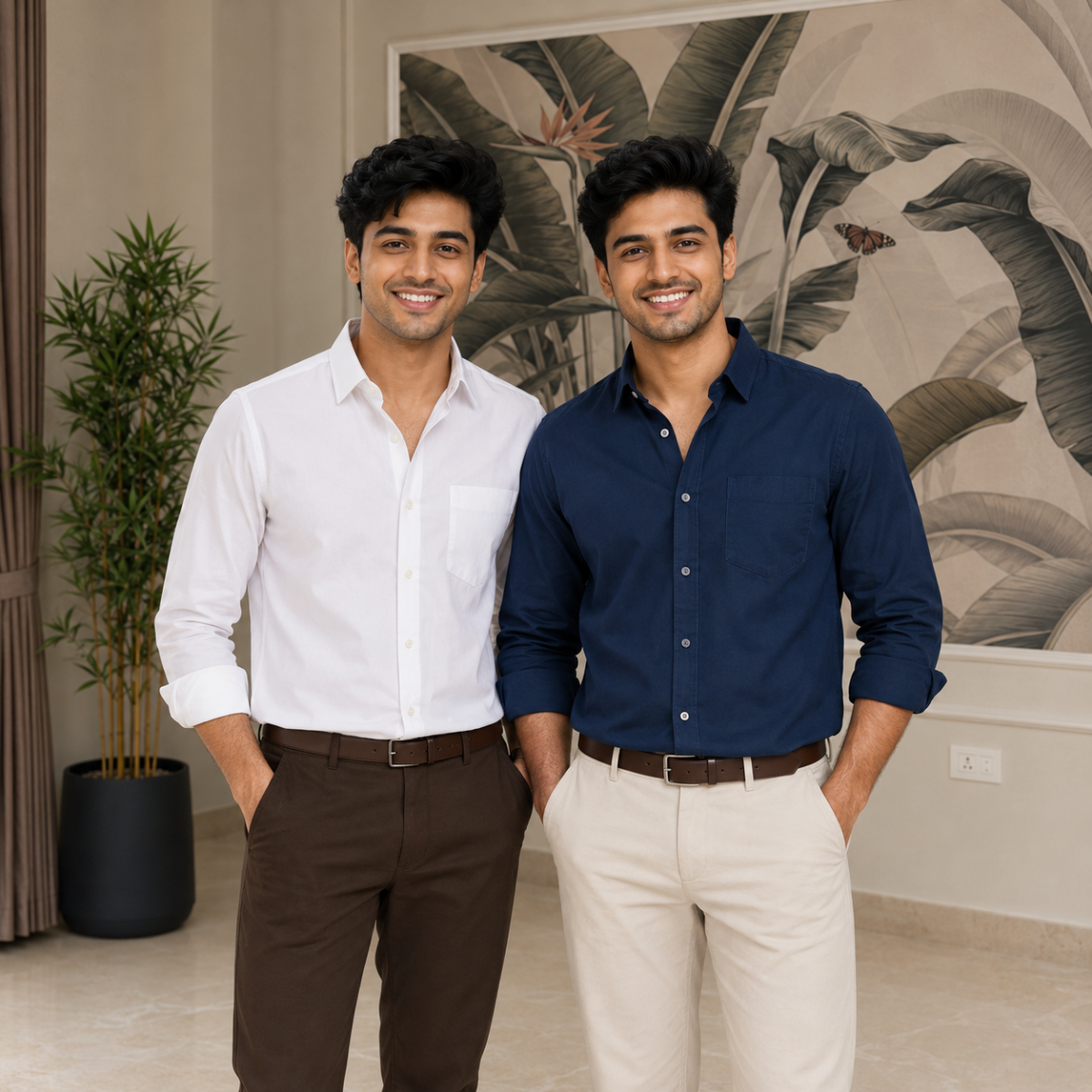2 Pack Solid Shirts for Men ( S2 )
