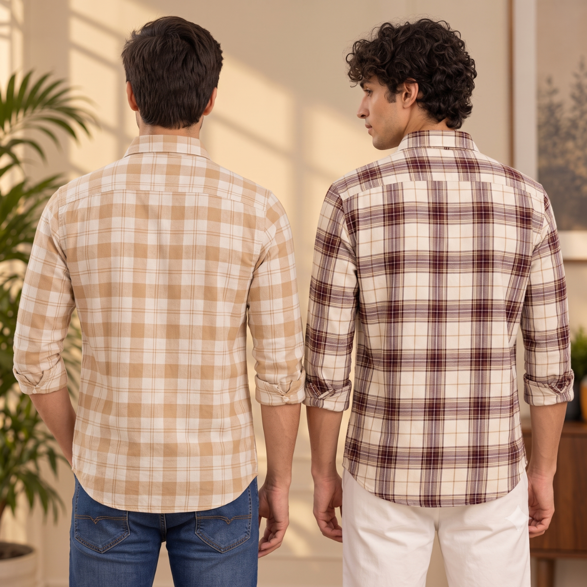2 Pack Men’s Check Shirts | Smart Casual Look ( CS-15 )