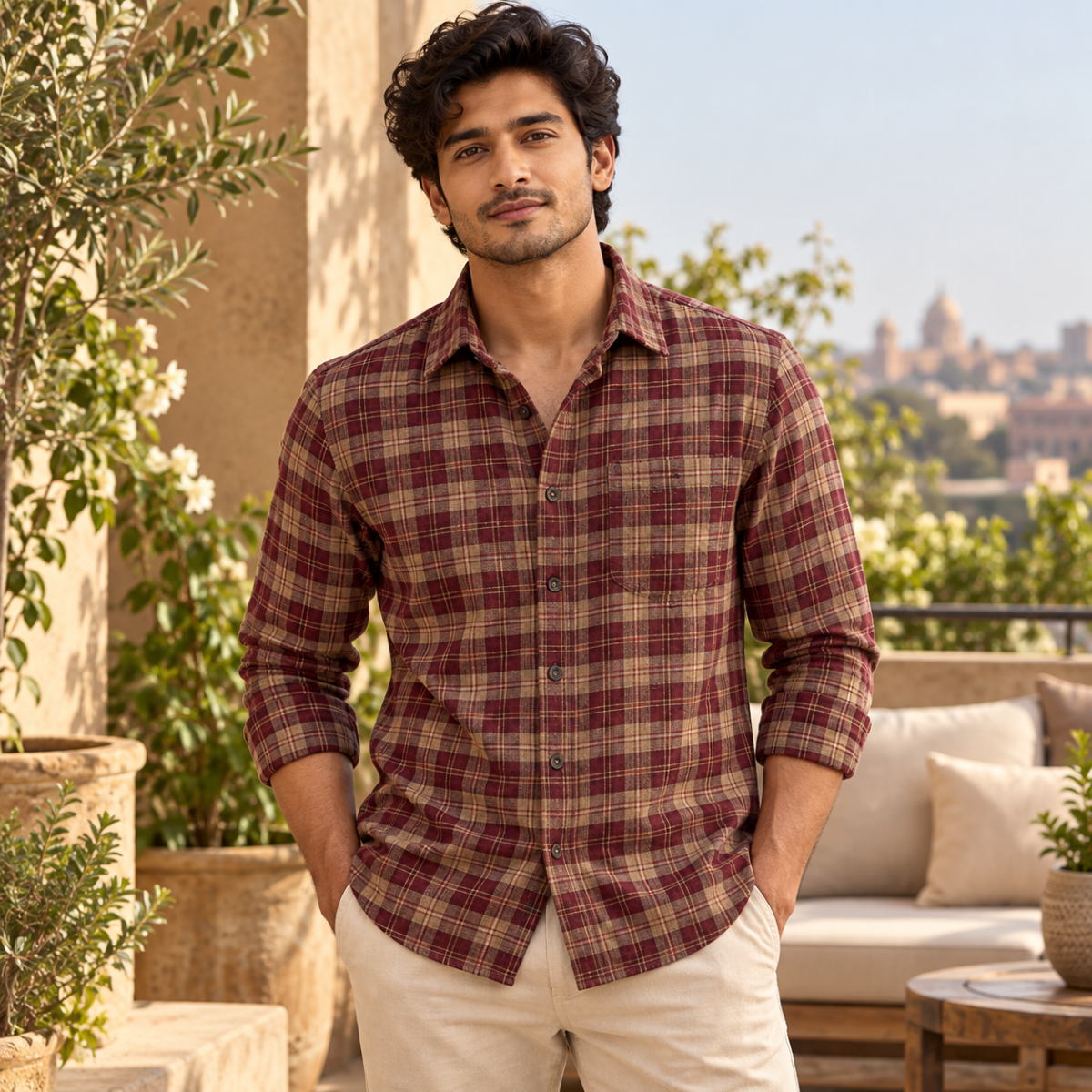 3 Pack Premium Checked Everyday Shirts for Men ( C7 )