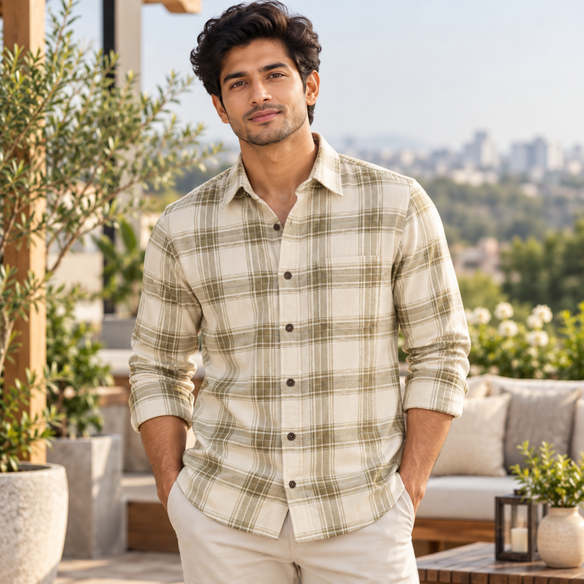 3 Pack Premium Checked Everyday Shirts for Men ( C7 )