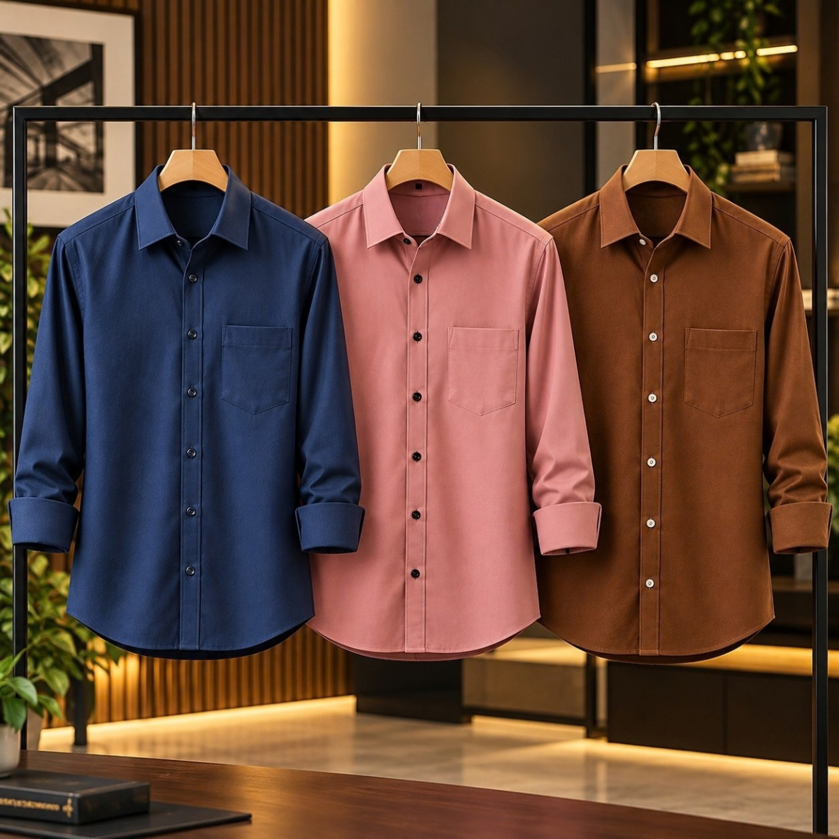 3 Pack Premium Solid Shirts for Men ( S2 )