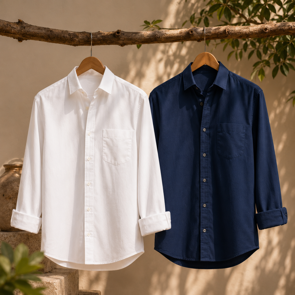 2 Pack Solid Shirts for Men ( S2 )