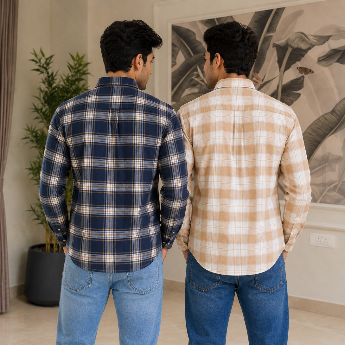 2 Pack Men’s Check Shirts | Smart Casual Look ( CS-2 )