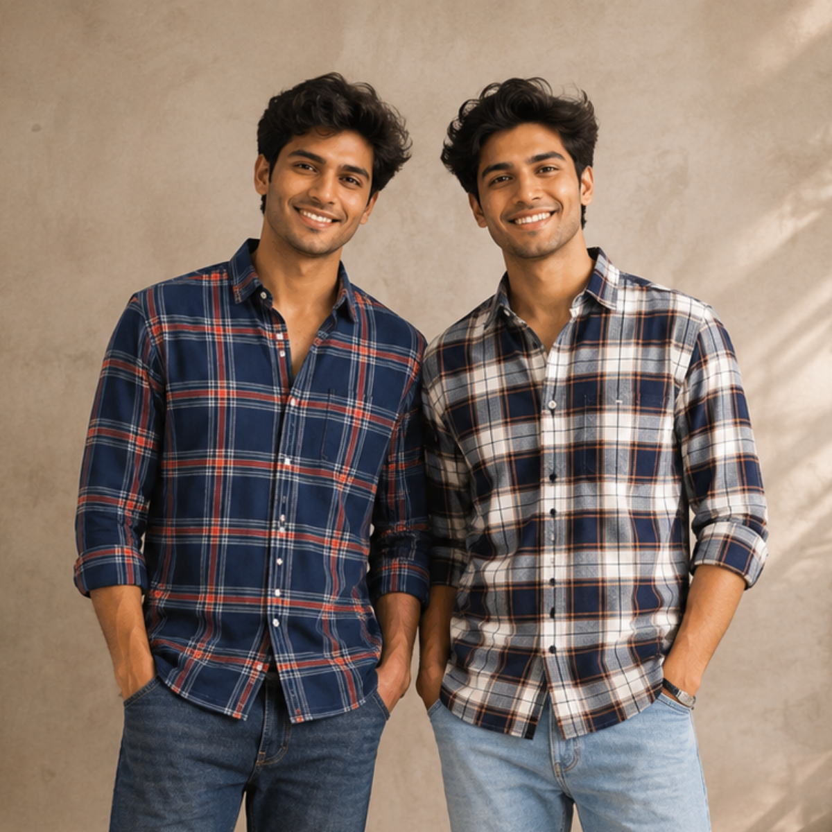 2 Pack Men’s Check Shirts | Smart Casual Look ( CS-3 )