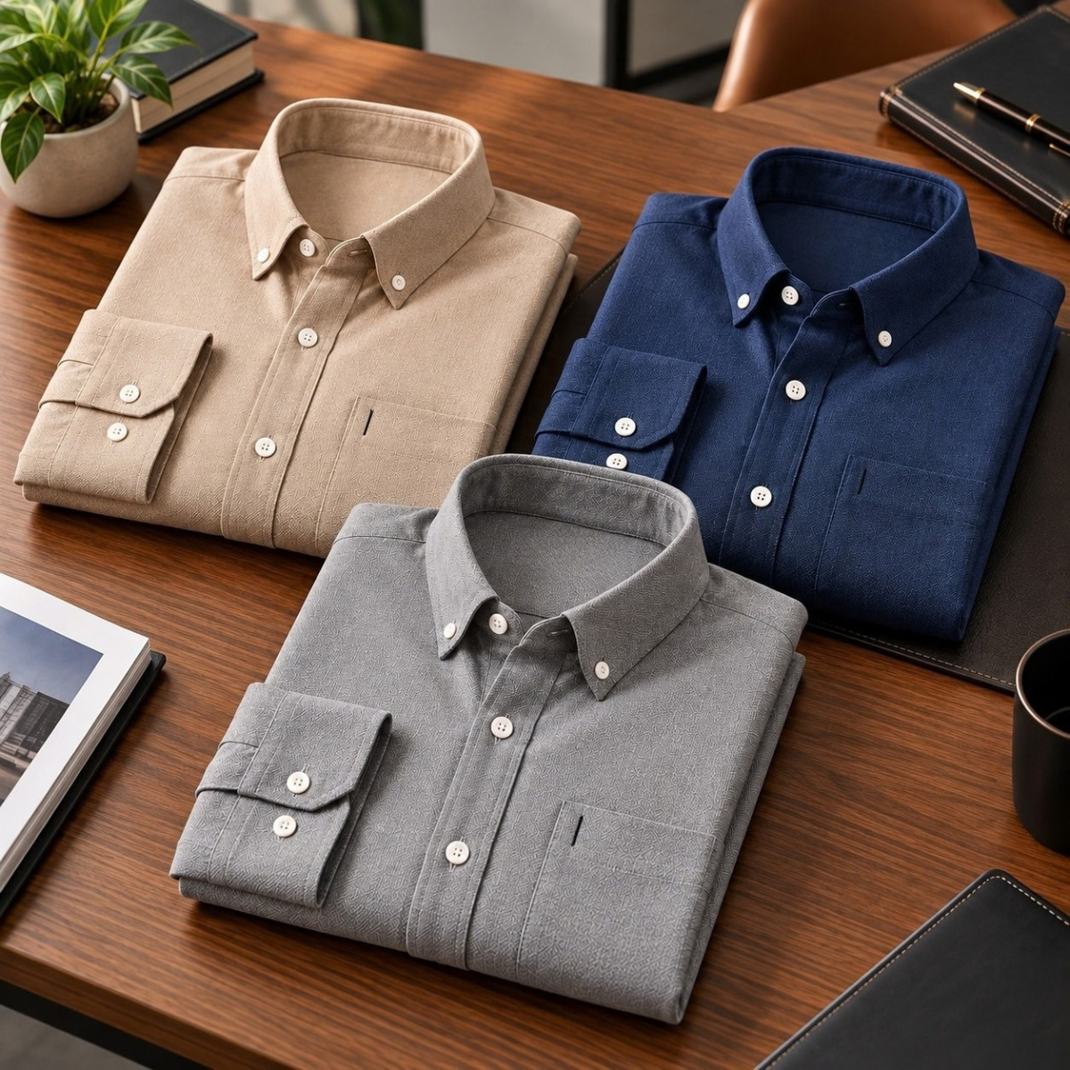 3 Pack Premium Solid Shirts for Men ( S3 )