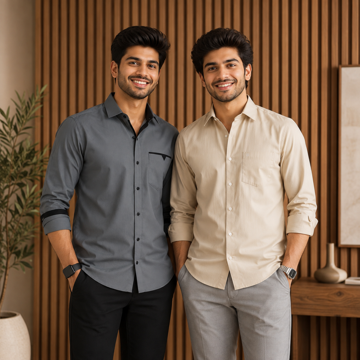 2 Pack Solid Shirts for Men ( S3 )