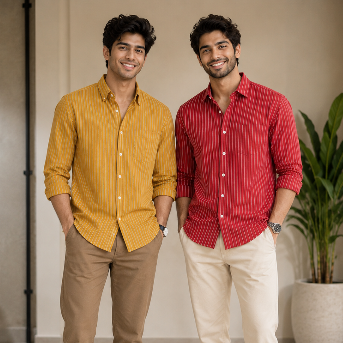 2 Pack Men’s Striped Shirts for Everyday Wear | SS-3
