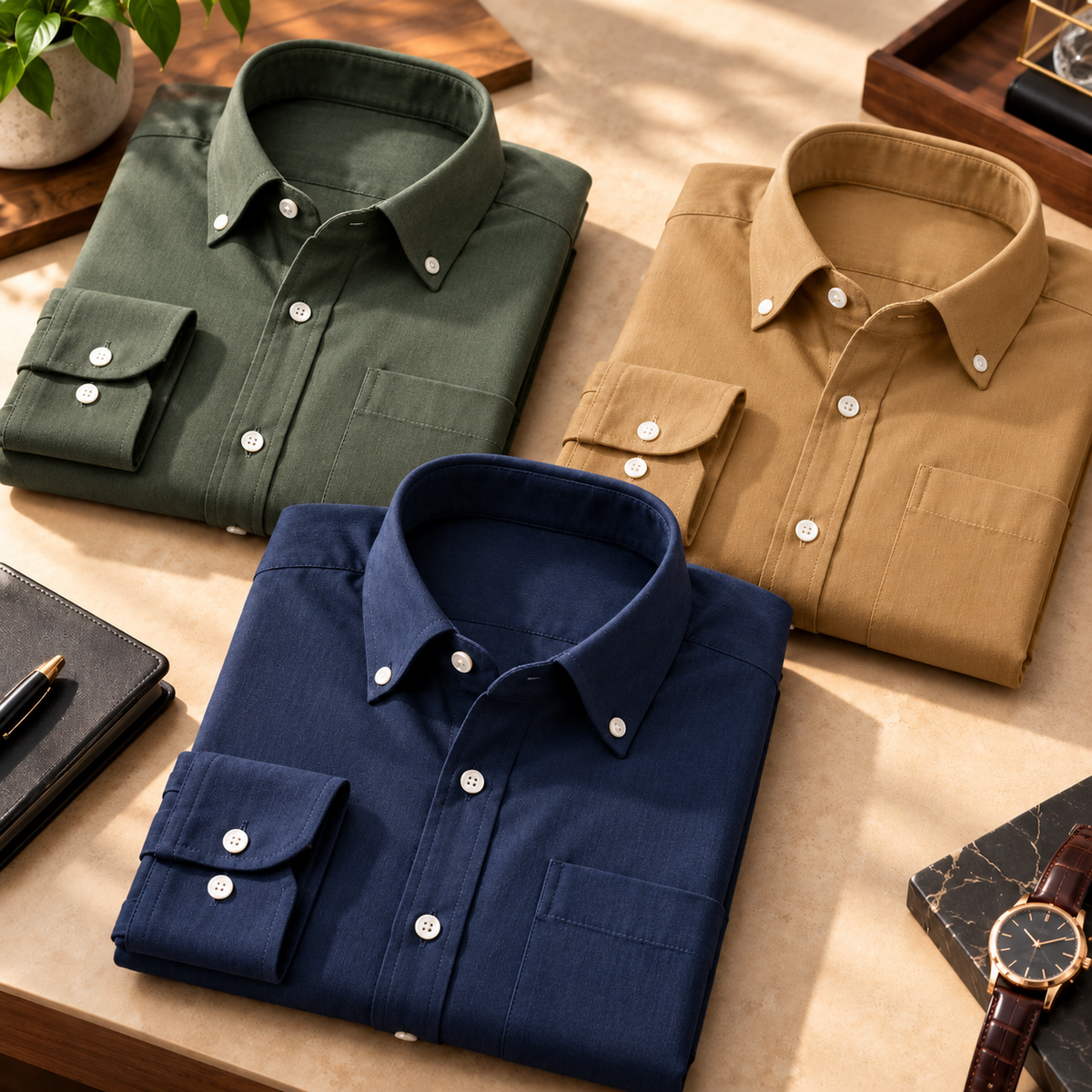 3 Pack Premium Solid Shirts for Men ( S7 )