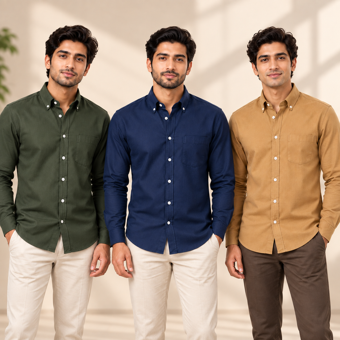 3 Pack Premium Solid Shirts for Men ( S7 )