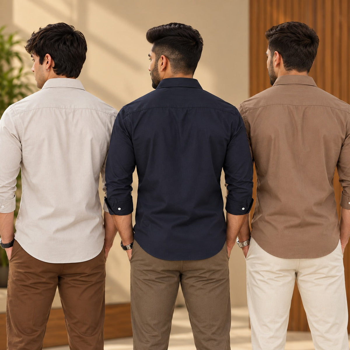 3 Pack Premium Solid Shirts for Men ( S5 )