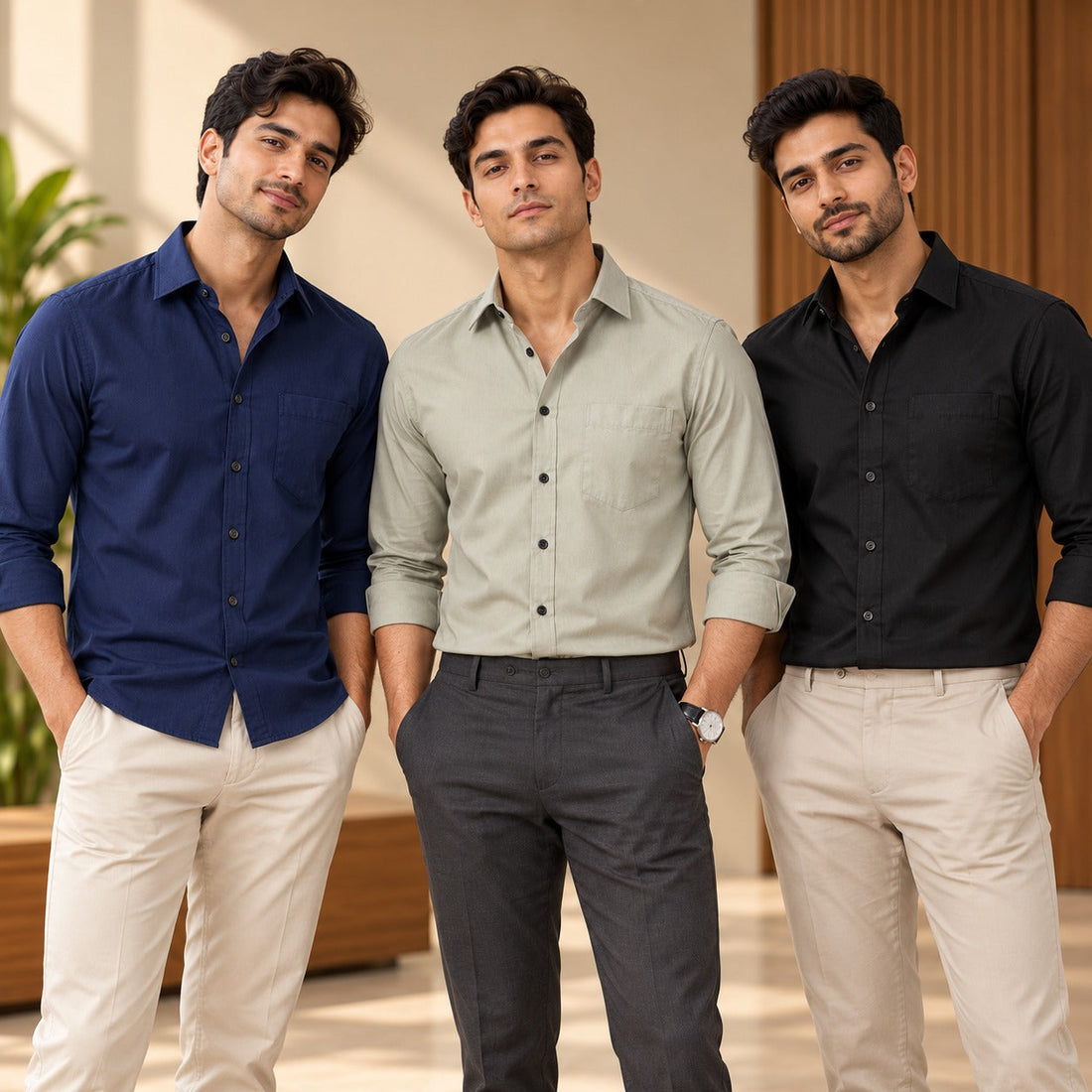 3 Pack Premium Solid Shirts for Men ( S8 )